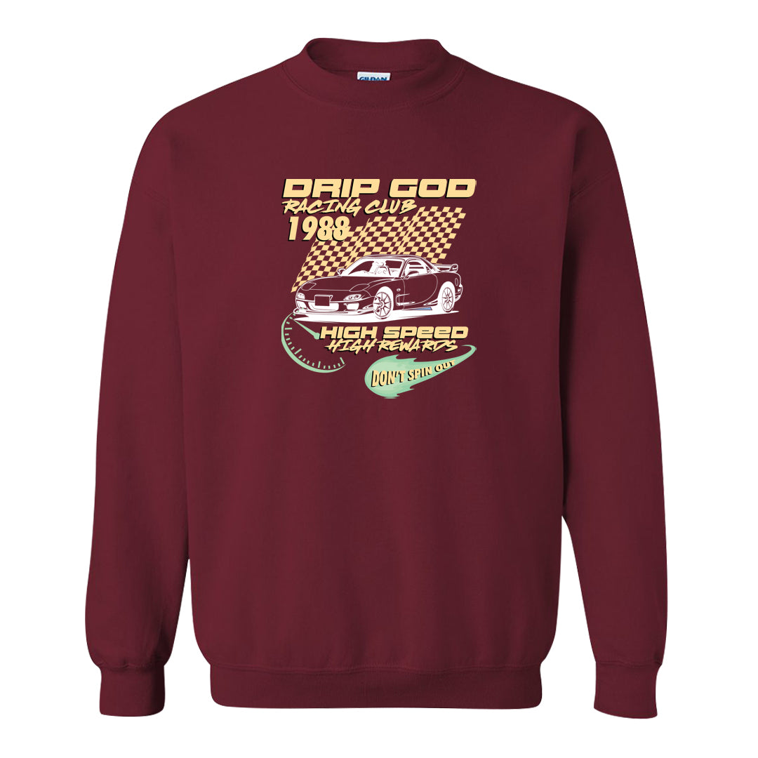 Year of the Dragon 38s Crewneck Sweatshirt | Drip God Racing Club, Garnet