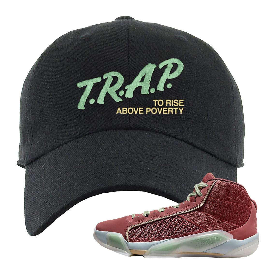 Year of the Dragon 38s Dad Hat | Trap To Rise Above Poverty, Black
