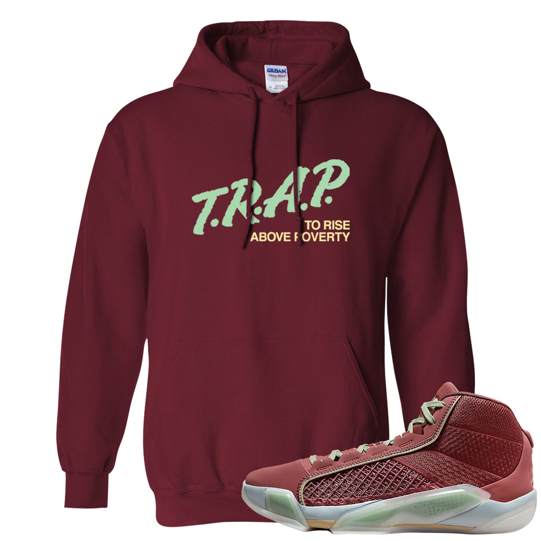 Year of the Dragon 38s Hoodie | Trap To Rise Above Poverty, Garnet
