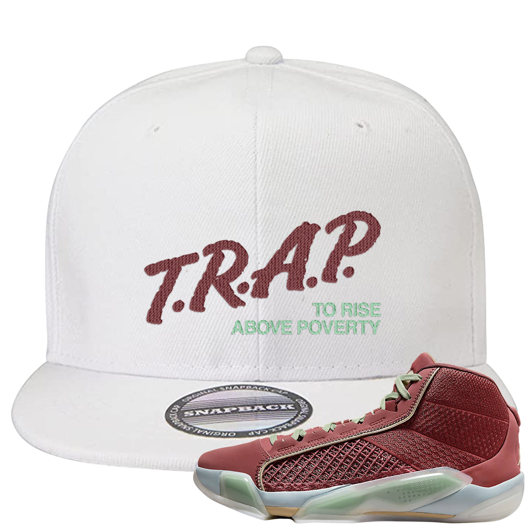 Year of the Dragon 38s Snapback Hat | Trap To Rise Above Poverty, White