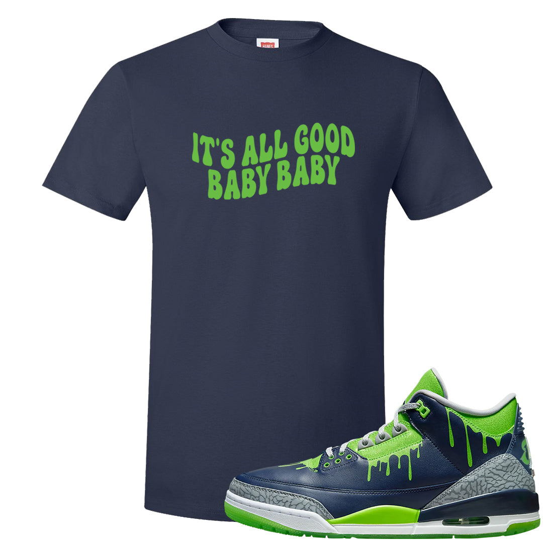 Juice 3s T Shirt | All Good Baby, Navy