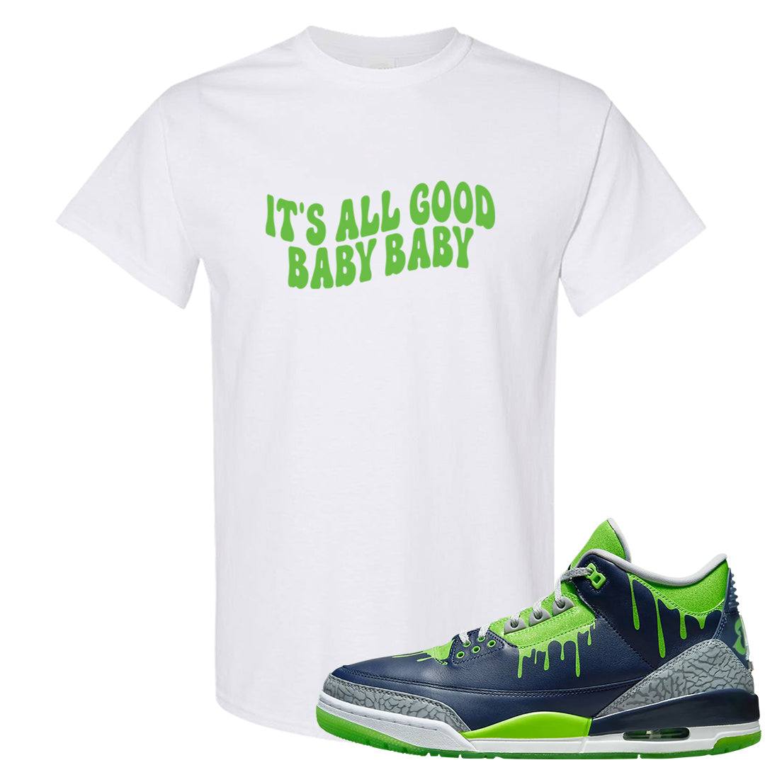 Juice 3s T Shirt | All Good Baby, White