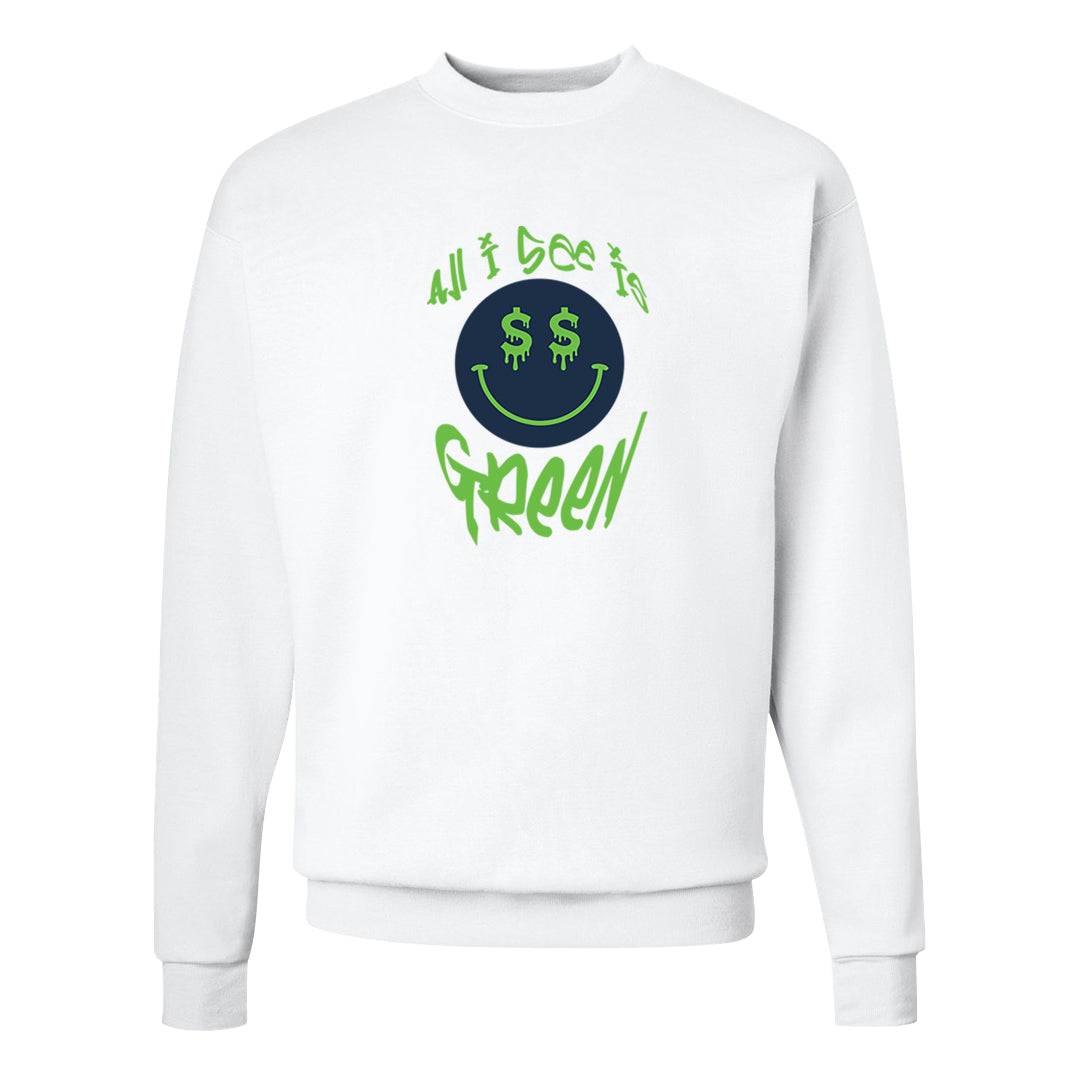 Juice 3s Crewneck Sweatshirt | All I See Is Green, White