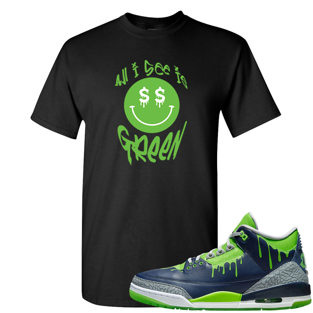 Juice 3s T Shirt | All I See Is Green, Black