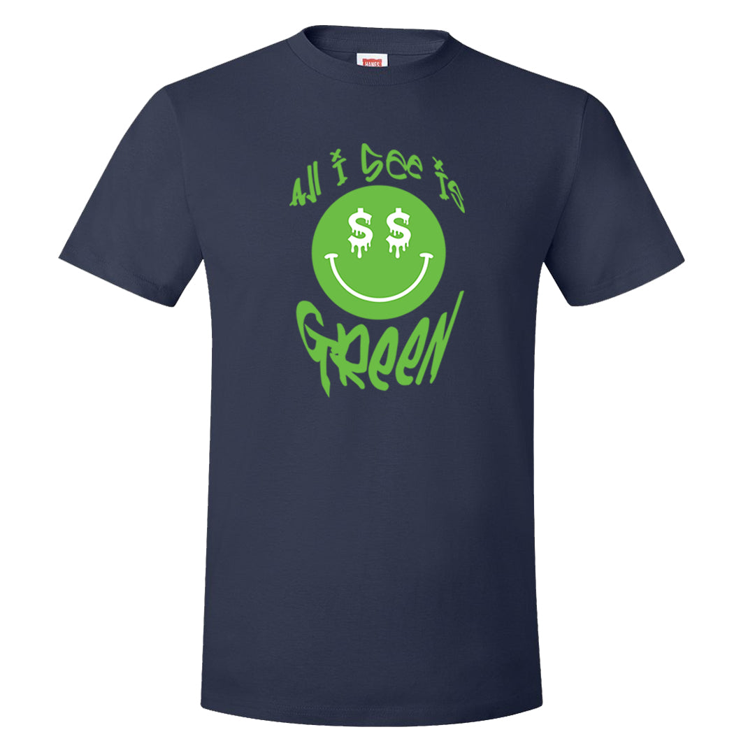 Juice 3s T Shirt | All I See Is Green, Navy