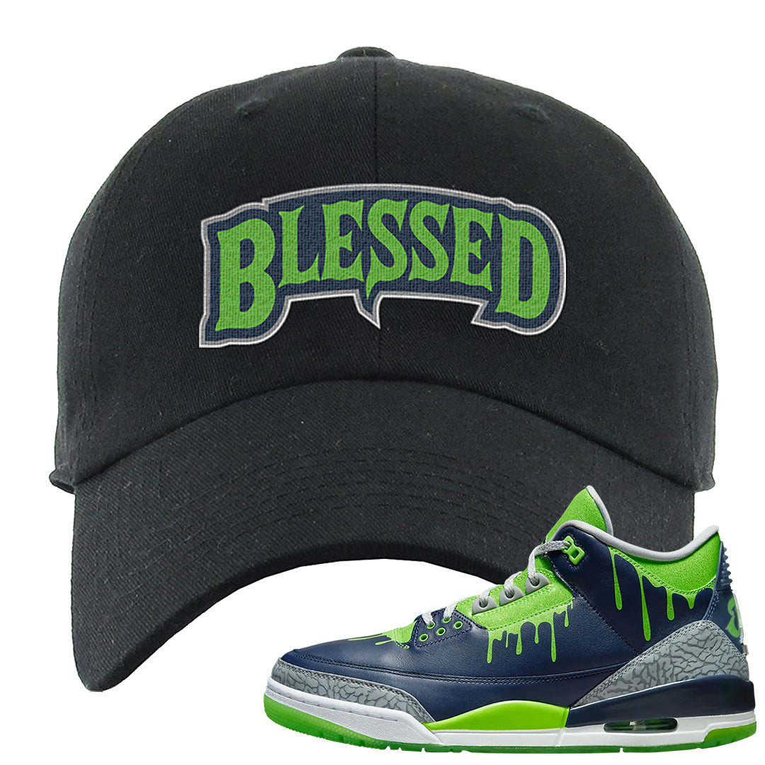 Juice 3s Dad Hat | Blessed Arch, Black