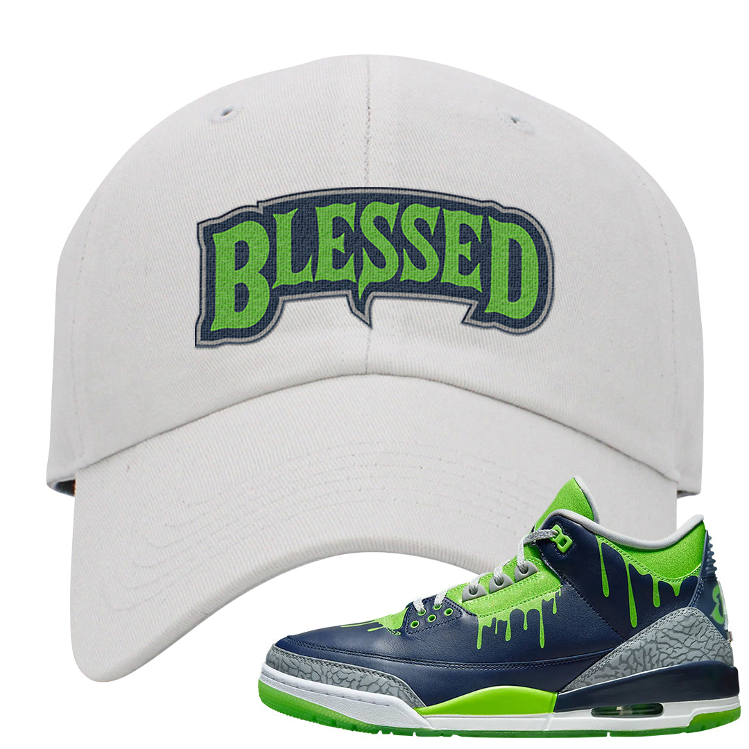 Juice 3s Dad Hat | Blessed Arch, White