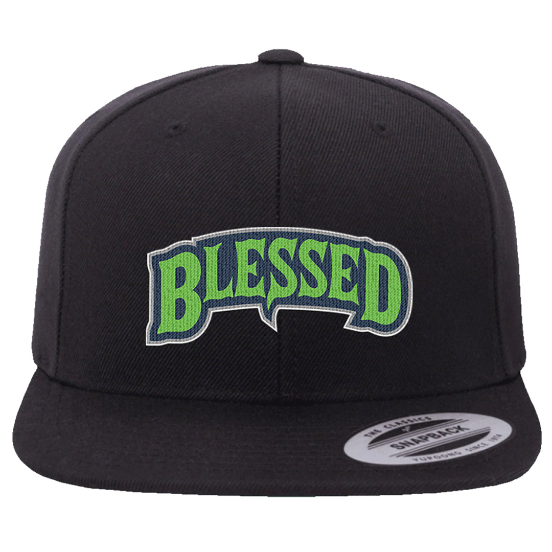Juice 3s Snapback Hat | Blessed Arch, Black