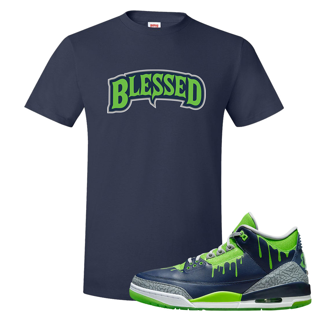 Juice 3s T Shirt | Blessed Arch, Navy