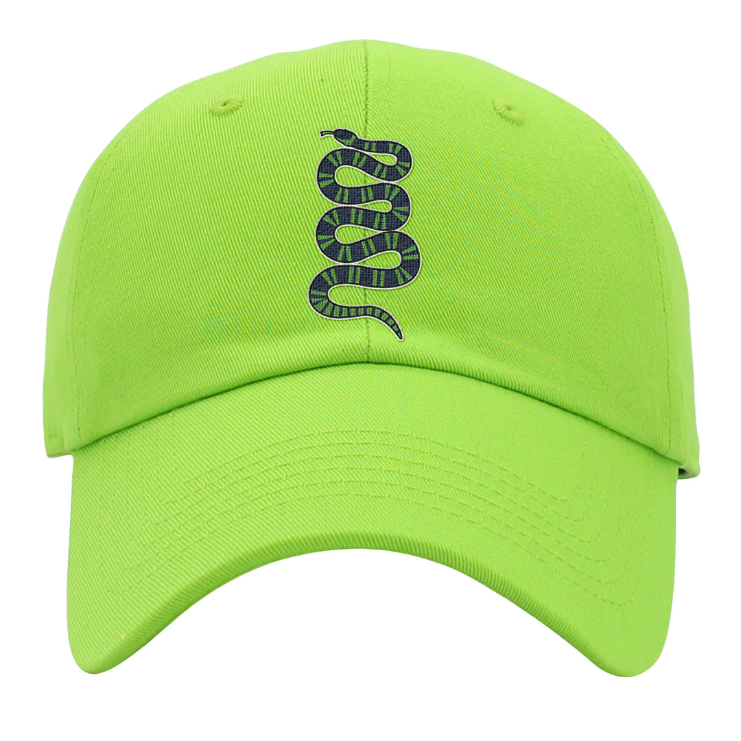 Juice 3s Dad Hat | Coiled Snake, Neon Green