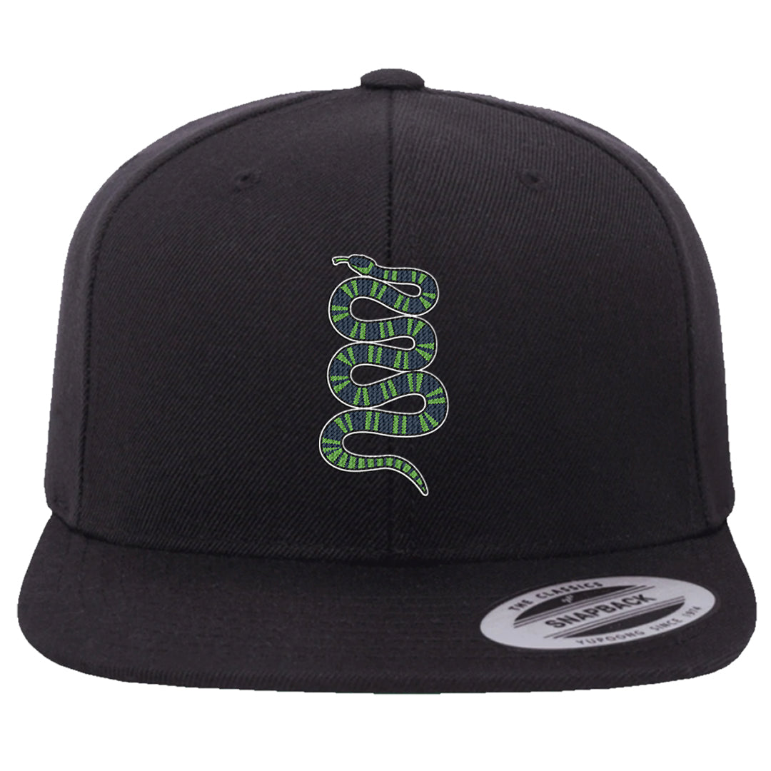Juice 3s Snapback Hat | Coiled Snake, Black