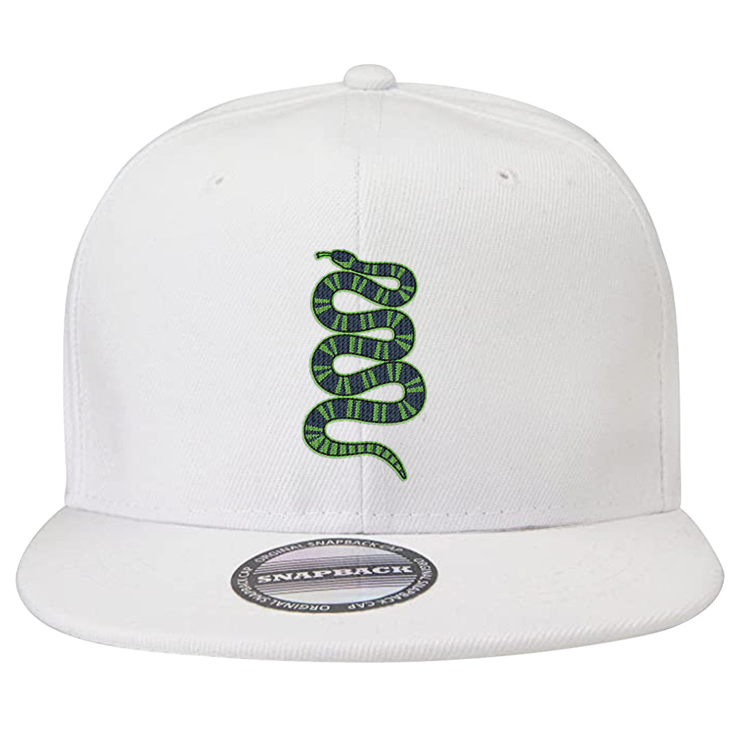 Juice 3s Snapback Hat | Coiled Snake, White