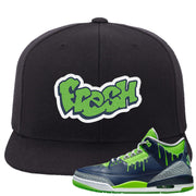 Juice 3s Snapback Hat | Fresh, Black