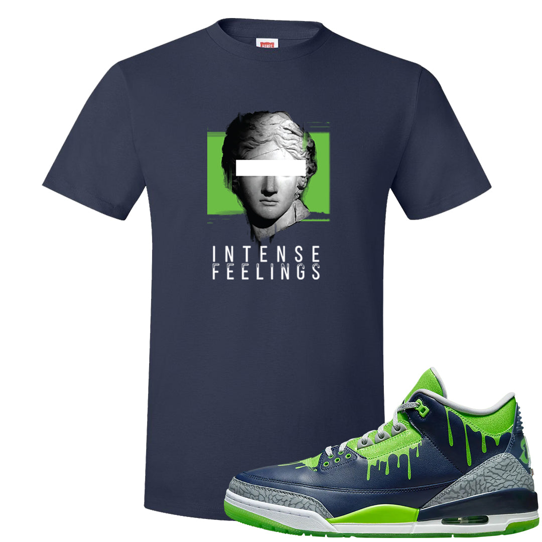Juice 3s T Shirt | Intense Feelings, Navy