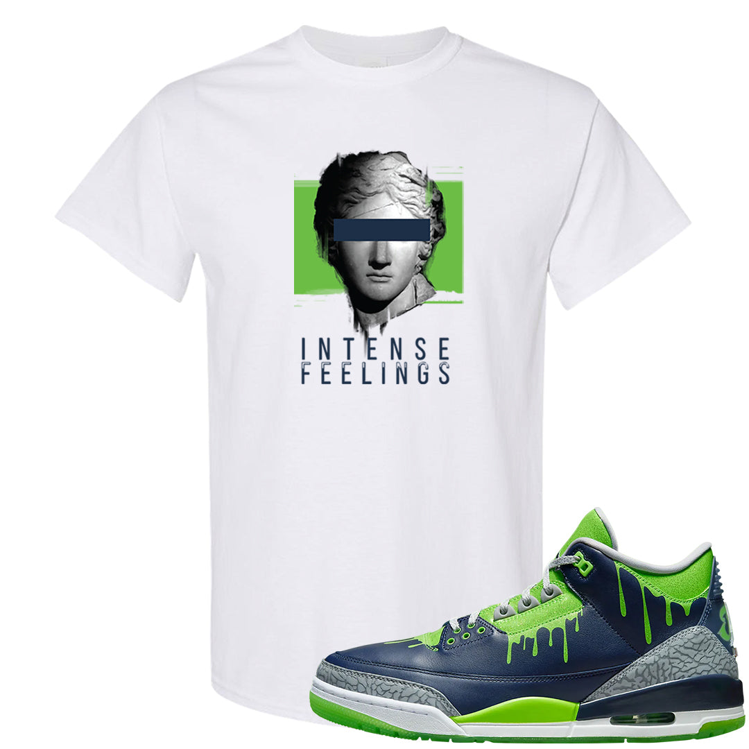 Juice 3s T Shirt | Intense Feelings, White