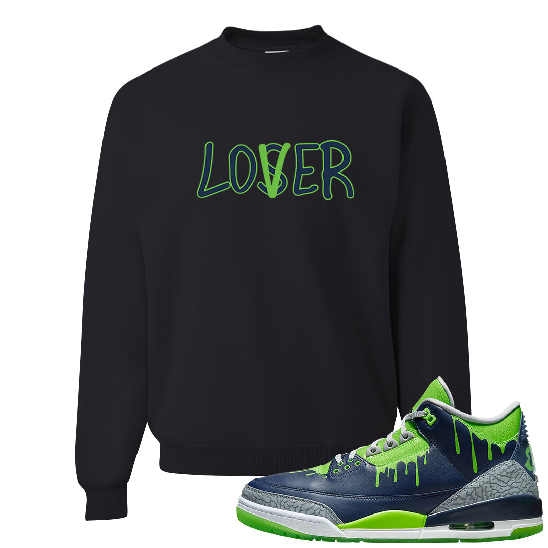 Juice 3s Crewneck Sweatshirt | Lover, Black