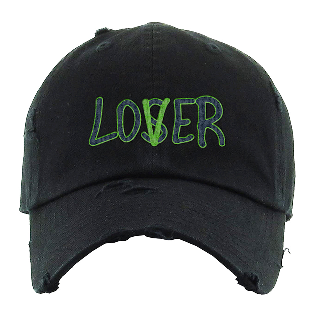 Juice 3s Distressed Dad Hat | Lover, Black