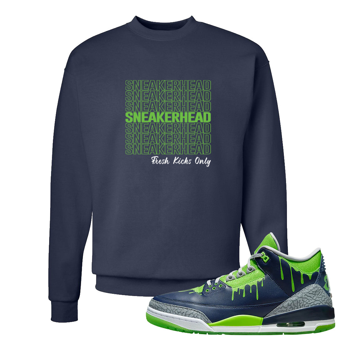 Juice 3s Crewneck Sweatshirt | Thank You Sneakers, Navy