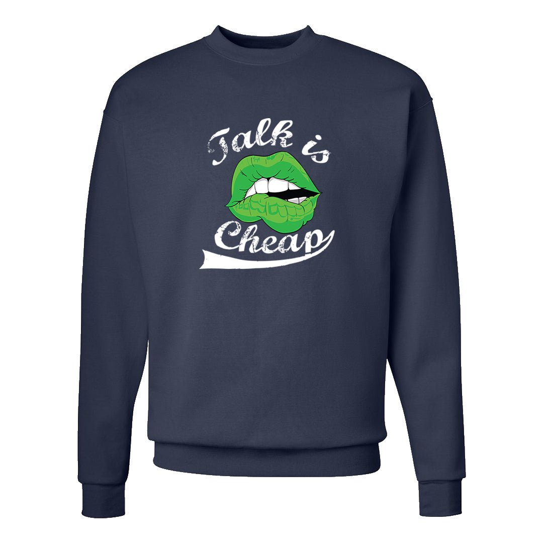 Juice 3s Crewneck Sweatshirt | Talk Lips, Navy