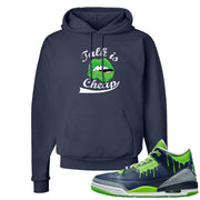 Juice 3s Hoodie | Talk Lips, Navy