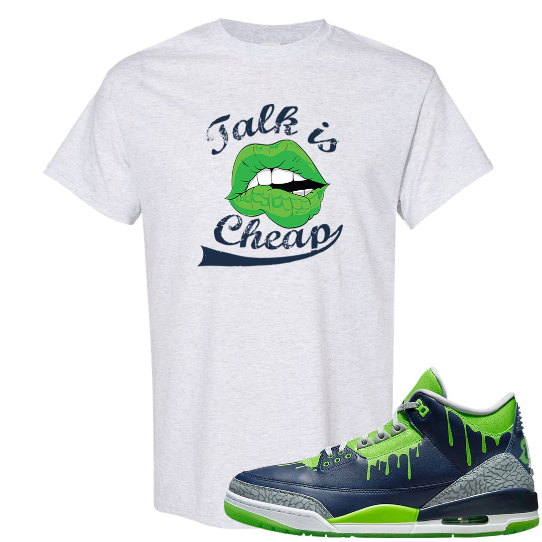 Juice 3s T Shirt | Talk Lips, Ash