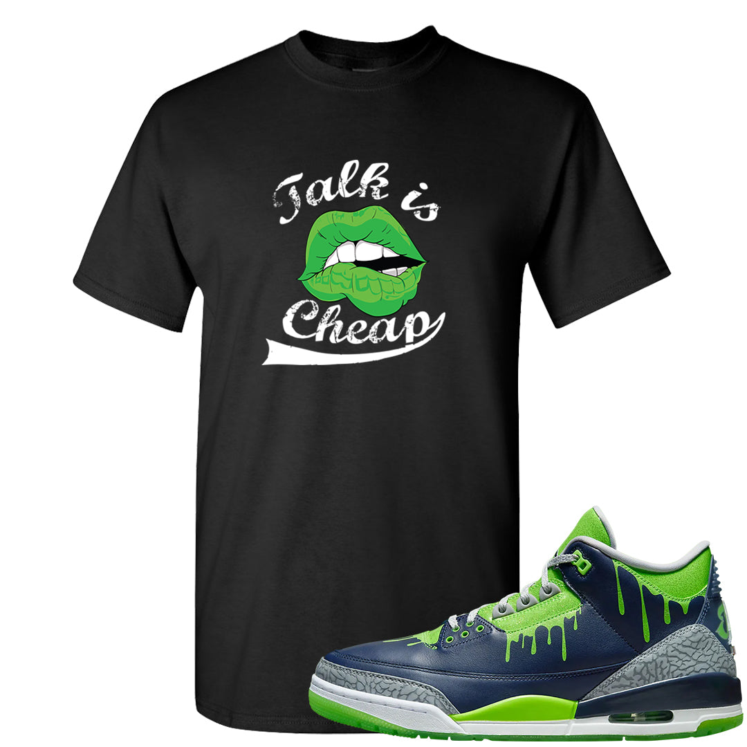 Juice 3s T Shirt | Talk Lips, Black