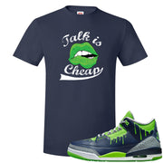 Juice 3s T Shirt | Talk Lips, Navy