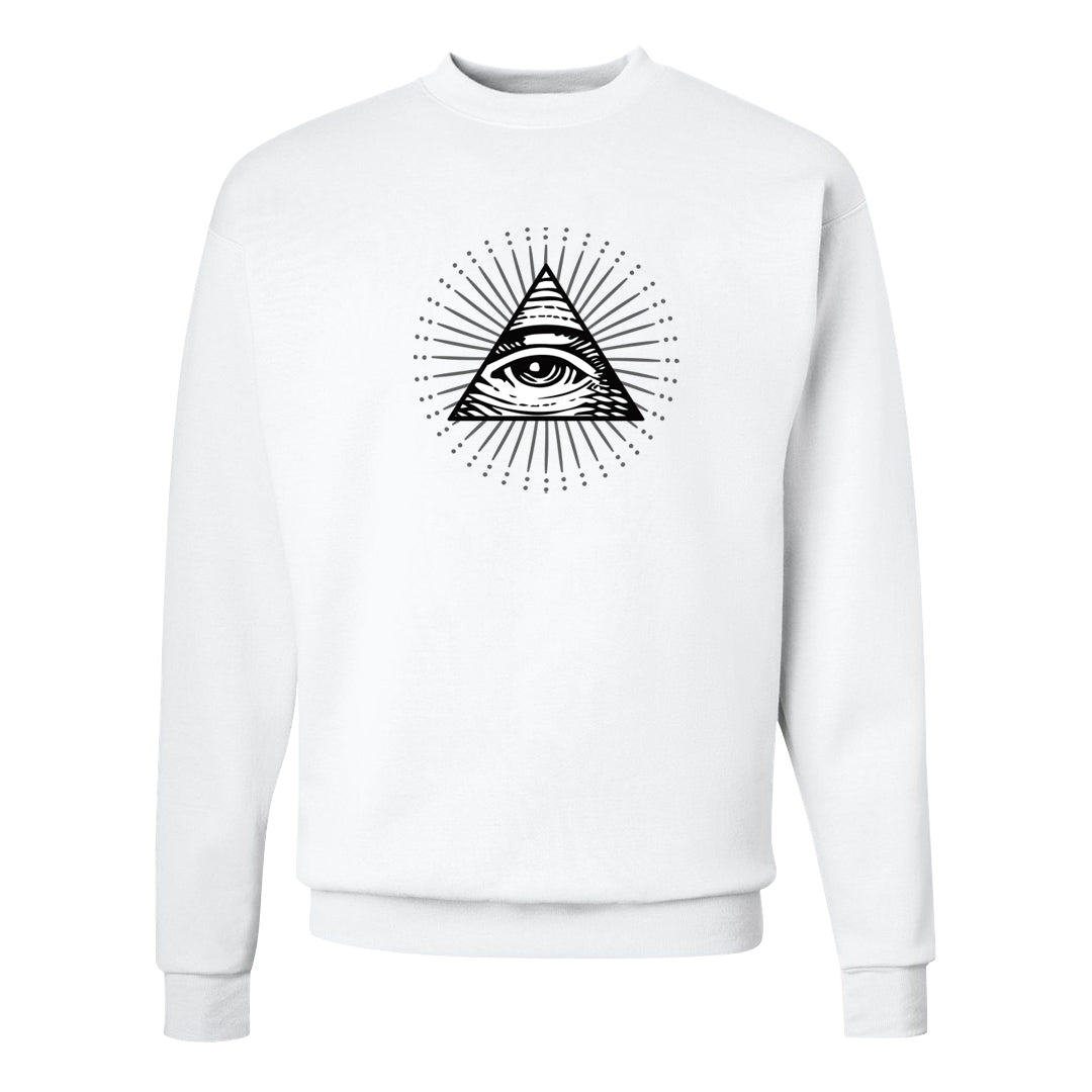 Oreo 3s Crewneck Sweatshirt | All Seeing Eye, White