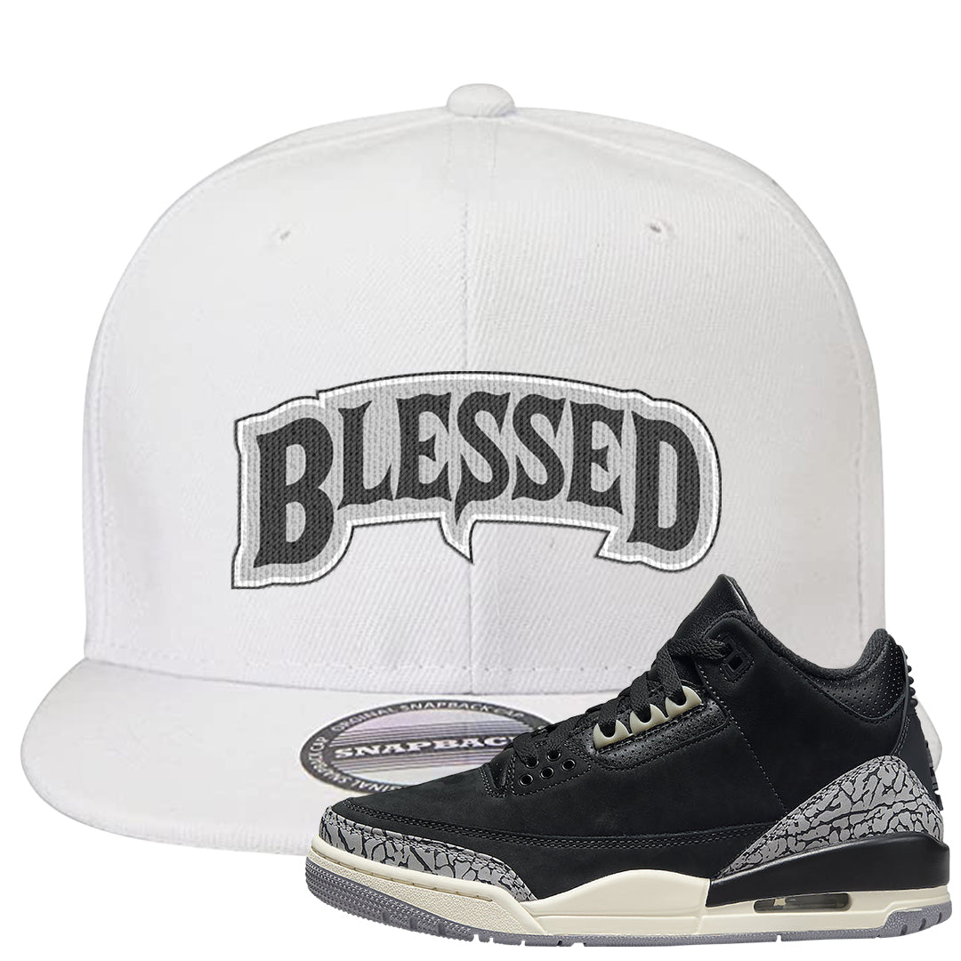 Oreo 3s Snapback Hat | Blessed Arch, White