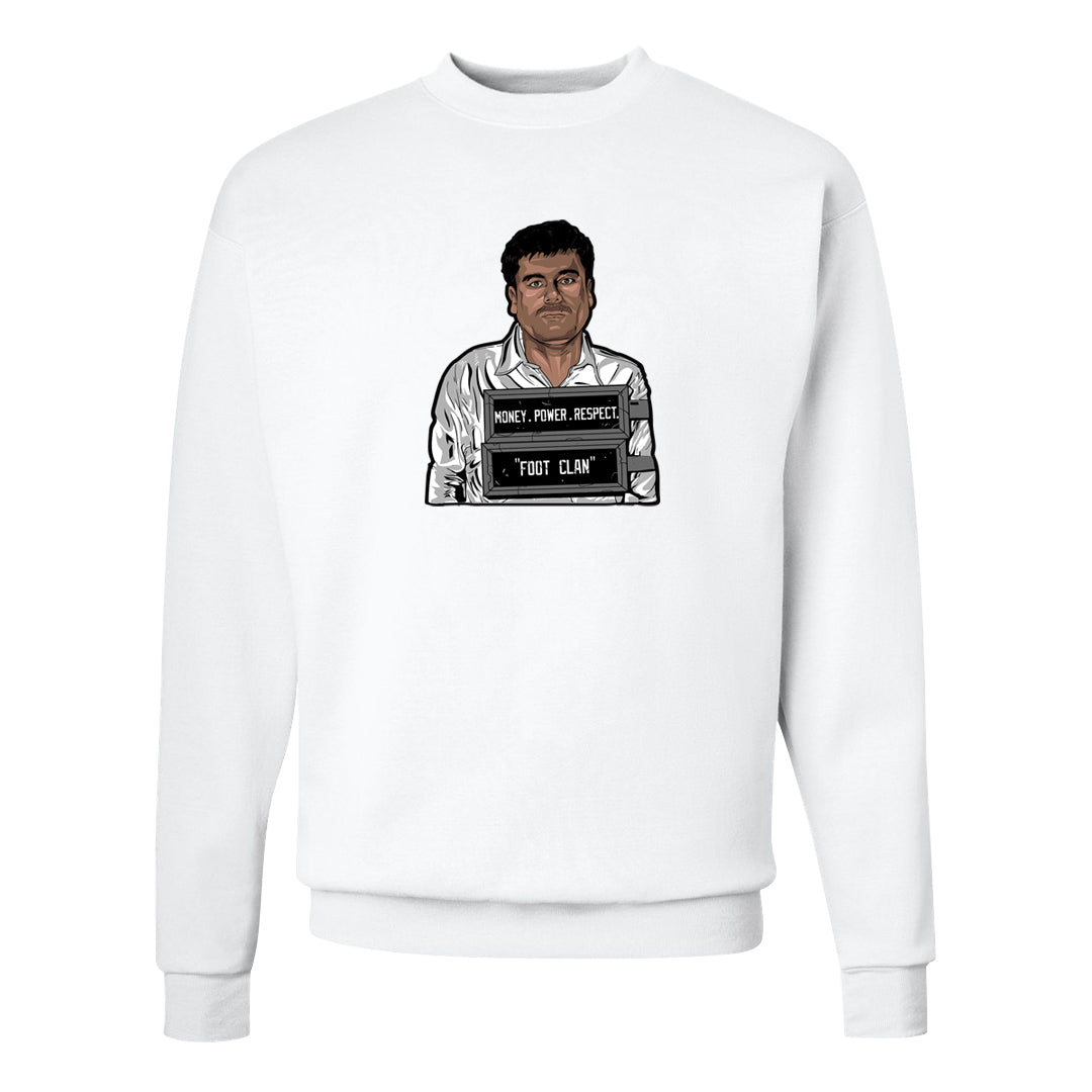 Oreo 3s Crewneck Sweatshirt | El Chapo Illustration, White