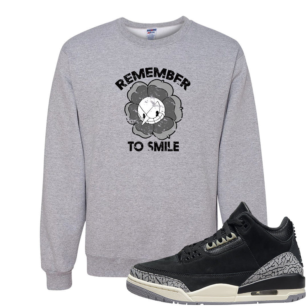 Oreo 3s Crewneck Sweatshirt | Remember To Smile, Ash