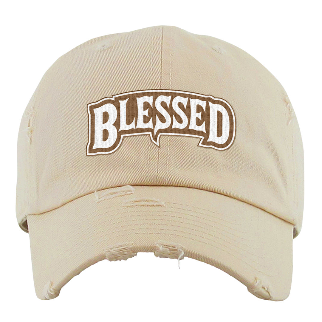 Palomino 3s Distressed Dad Hat | Blessed Arch, Ivory
