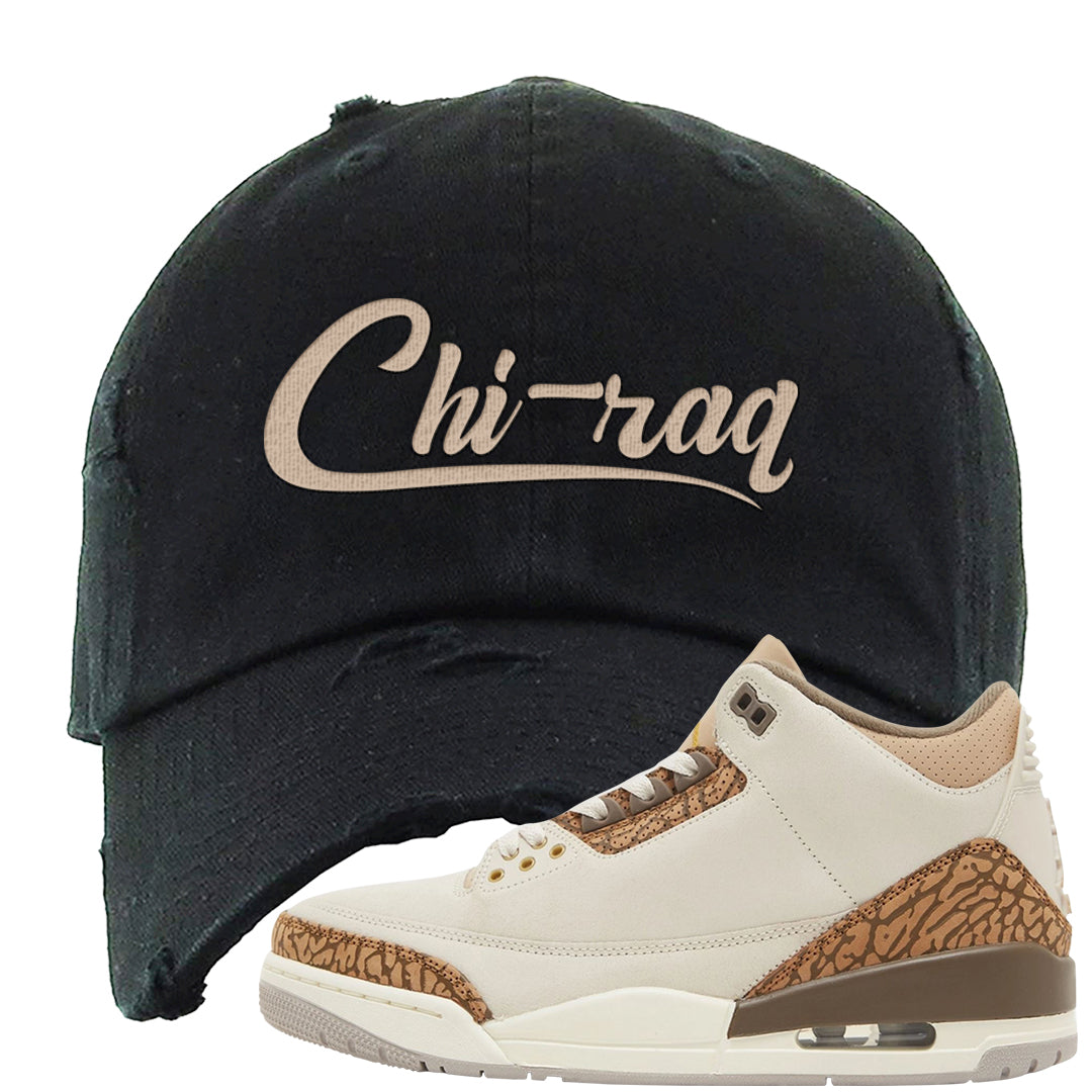 Palomino 3s Distressed Dad Hat | Chiraq, Black