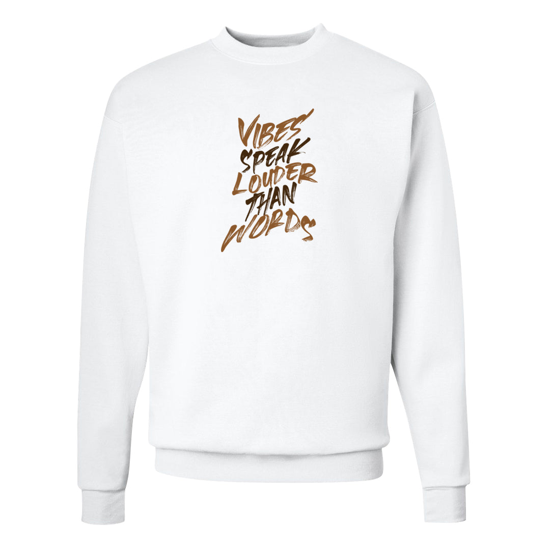 Palomino 3s Crewneck Sweatshirt | Vibes Speak Louder Than Words, White