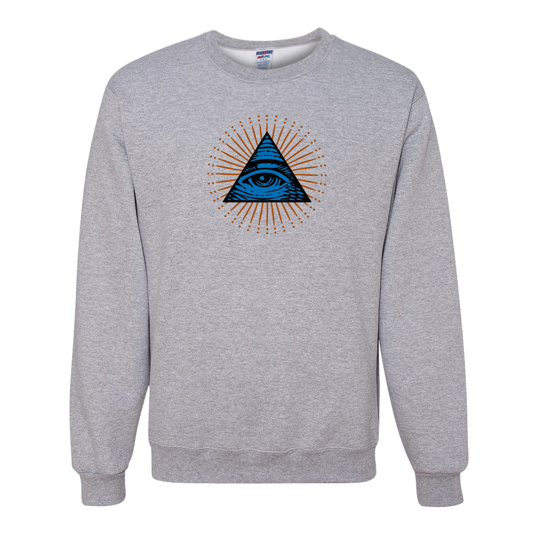 White/True Blue/Metallic Copper 3s Crewneck Sweatshirt | All Seeing Eye, Ash