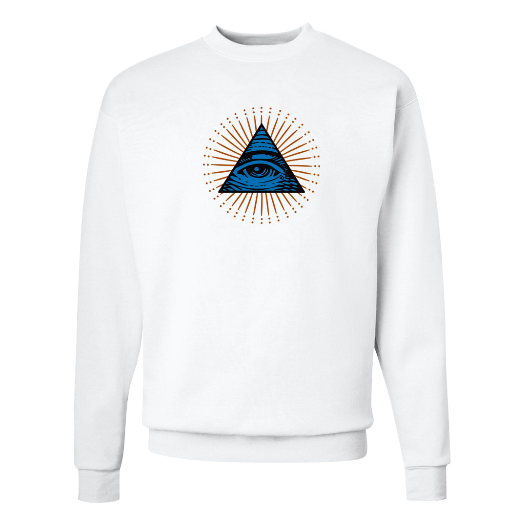 White/True Blue/Metallic Copper 3s Crewneck Sweatshirt | All Seeing Eye, White
