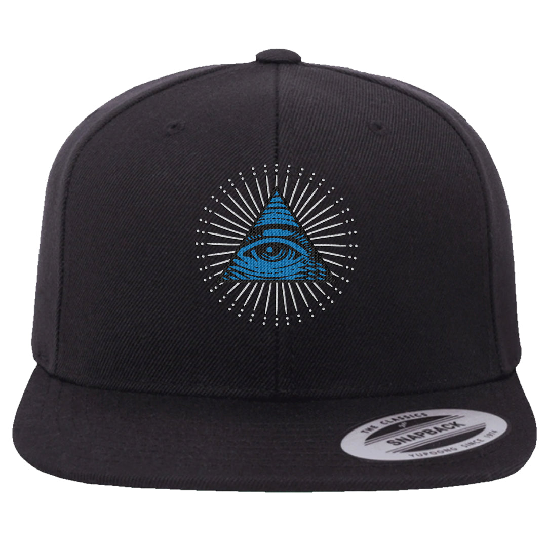 White/True Blue/Metallic Copper 3s Snapback Hat | All Seeing Eye, Black