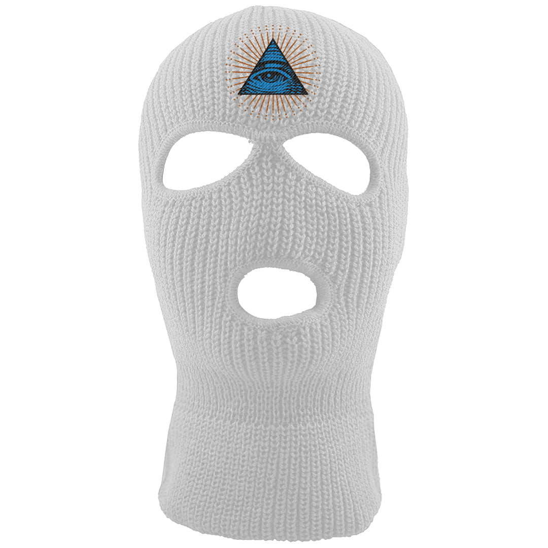 White/True Blue/Metallic Copper 3s Ski Mask | All Seeing Eye, White