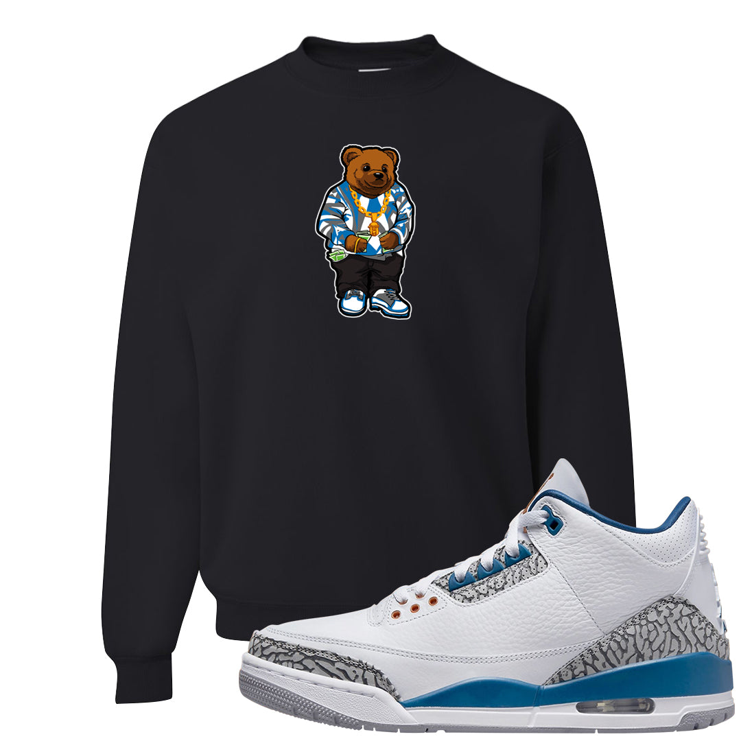White/True Blue/Metallic Copper 3s Crewneck Sweatshirt | Sweater Bear, Black