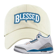White/True Blue/Metallic Copper 3s Dad Hat | Blessed Arch, White