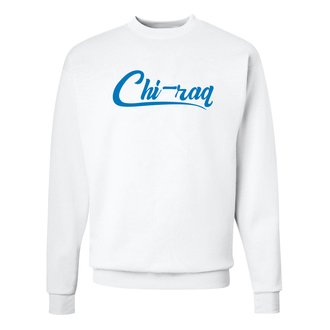 White/True Blue/Metallic Copper 3s Crewneck Sweatshirt | Chiraq, White