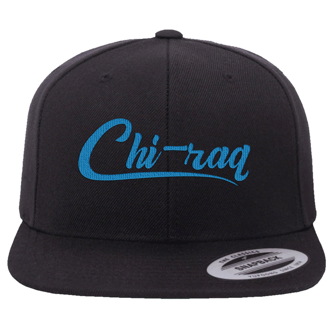 White/True Blue/Metallic Copper 3s Snapback Hat | Chiraq, Black