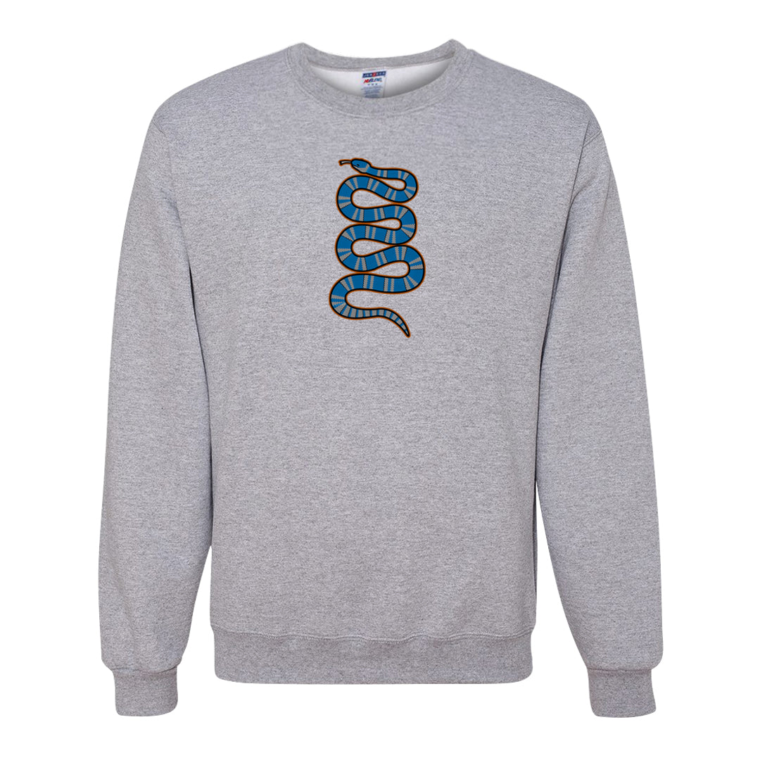 White/True Blue/Metallic Copper 3s Crewneck Sweatshirt | Coiled Snake, Ash