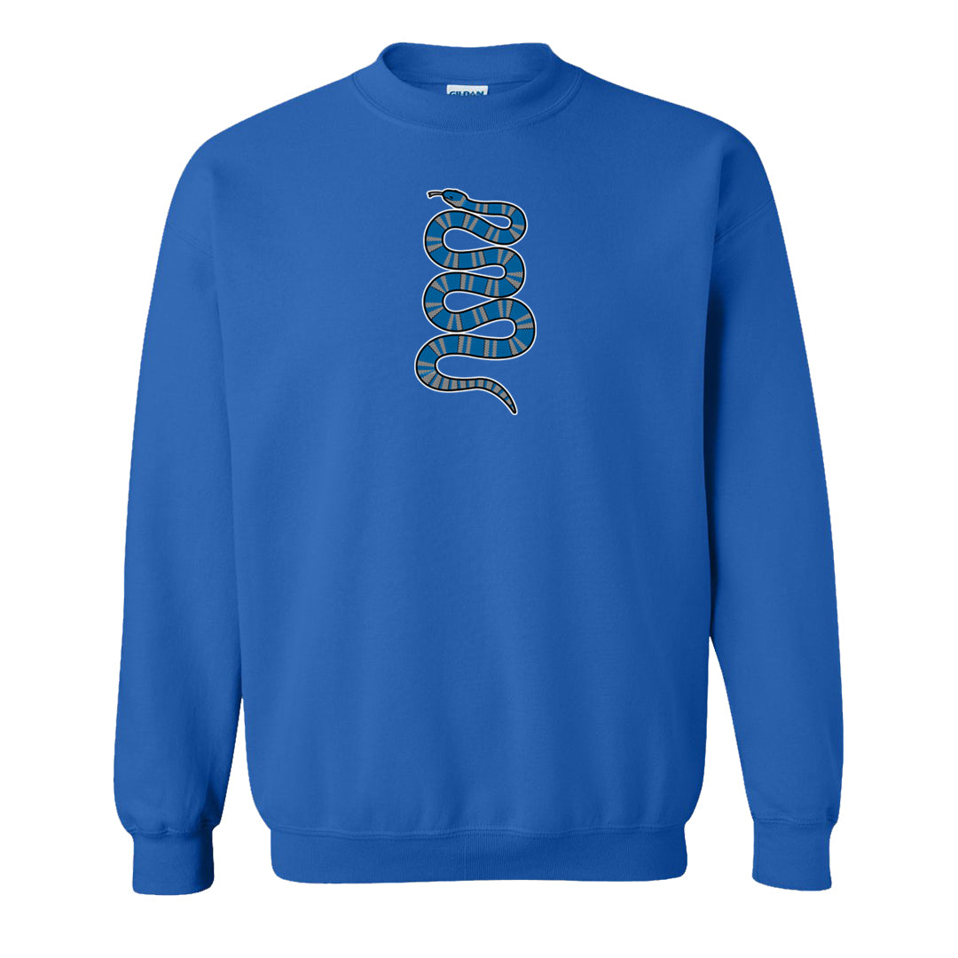 White/True Blue/Metallic Copper 3s Crewneck Sweatshirt | Coiled Snake, Royal