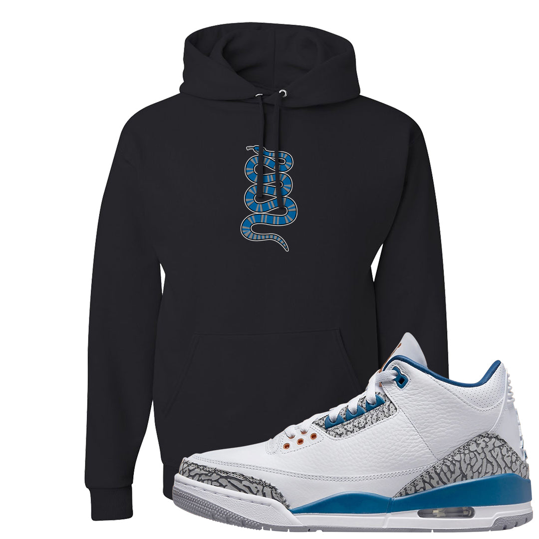 White/True Blue/Metallic Copper 3s Hoodie | Coiled Snake, Black