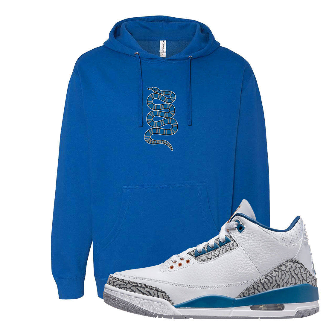 White/True Blue/Metallic Copper 3s Hoodie | Coiled Snake, Royal