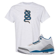 White/True Blue/Metallic Copper 3s T Shirt | Coiled Snake, Ash