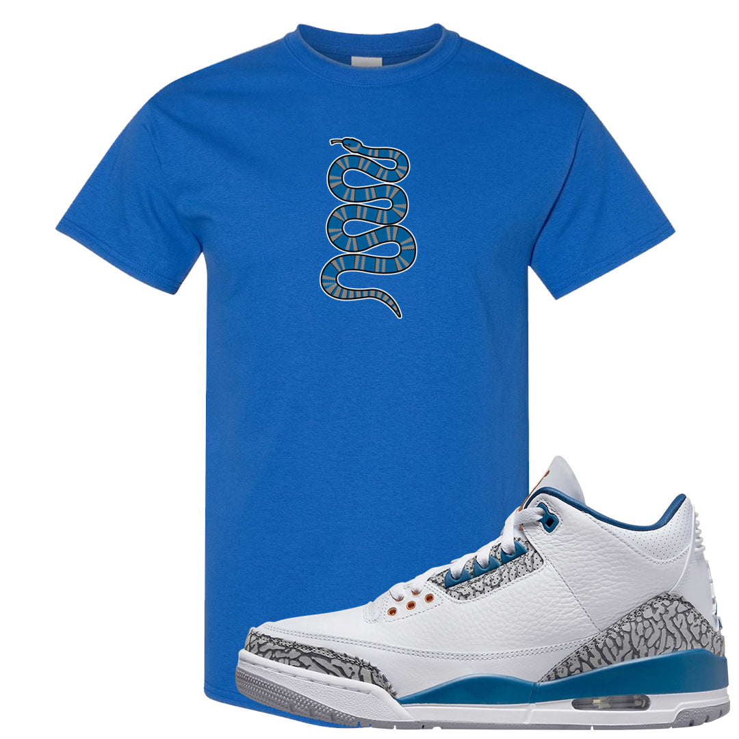 White/True Blue/Metallic Copper 3s T Shirt | Coiled Snake, Royal