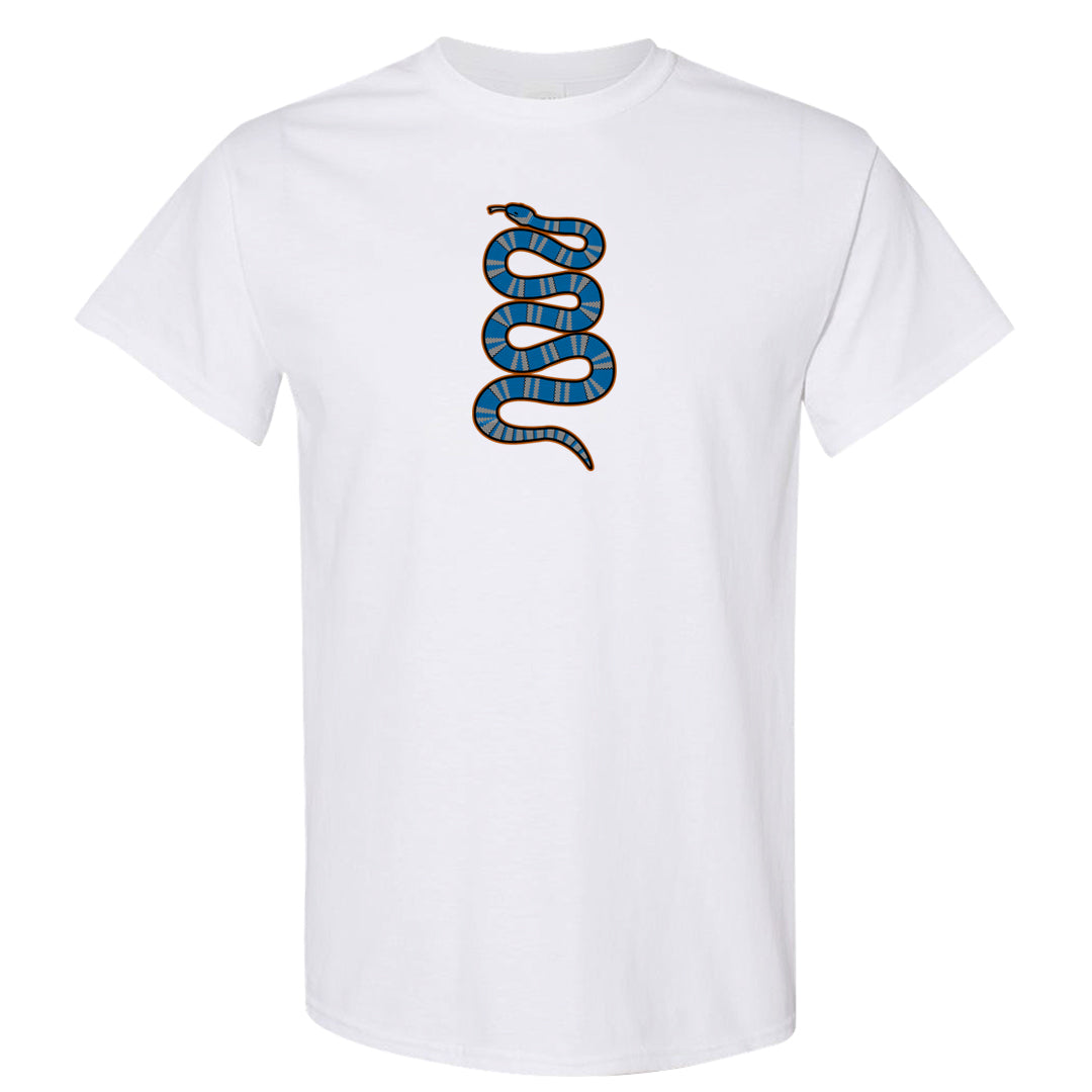 White/True Blue/Metallic Copper 3s T Shirt | Coiled Snake, White