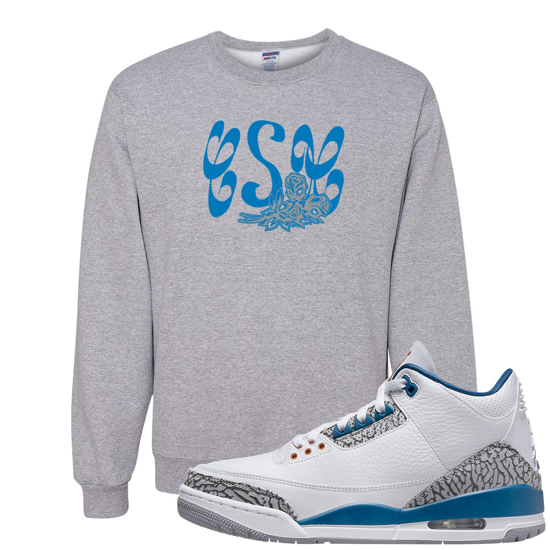 White/True Blue/Metallic Copper 3s Crewneck Sweatshirt | Certified Sneakerhead, Ash